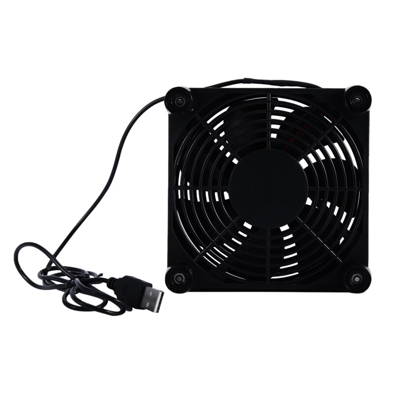 USB Cooling Fan for Router TV Box - 120x25mm - Quiet Operation - DC 5V - with Protective Grille