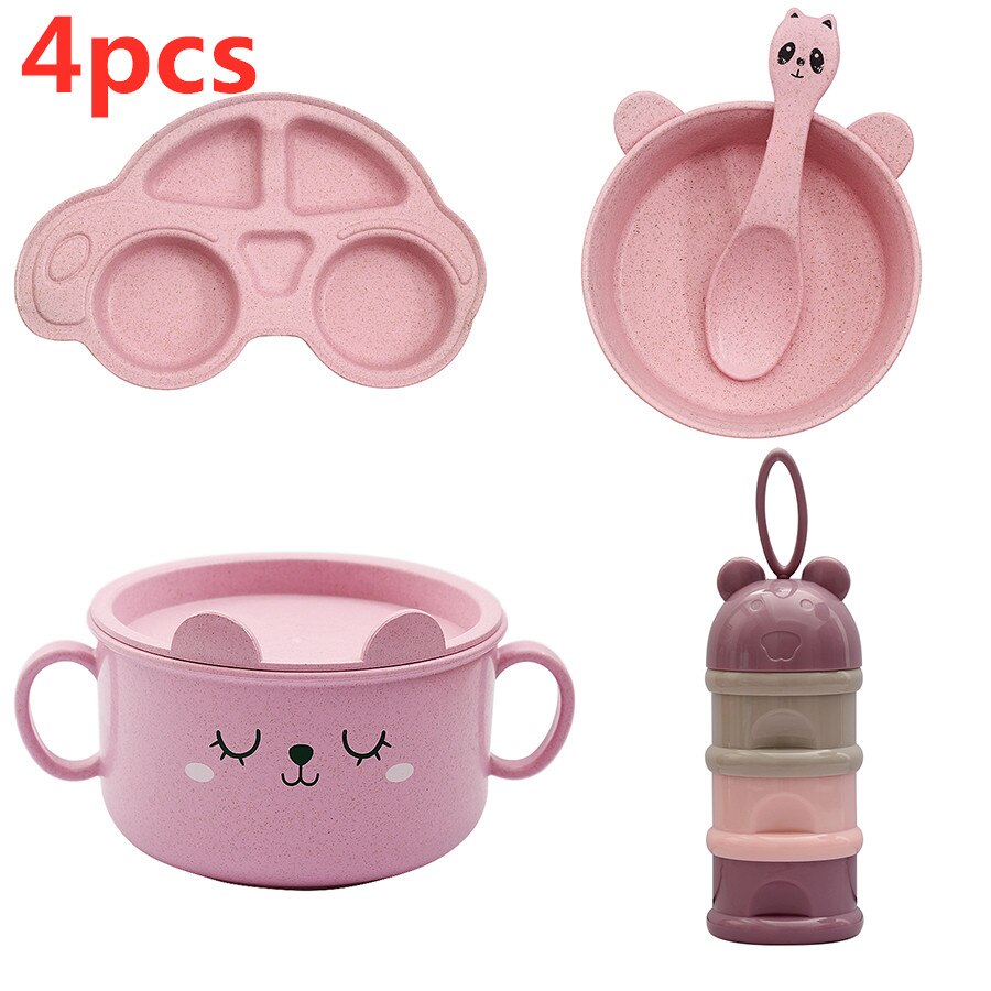 Natuurlijke Kom Lepel Voor Kinderen Cup Kind Voeden Kom Plaat Anti-Brandwonden Fruit Salade Baby Gerechten Gezonde Servies sets: Default Title
