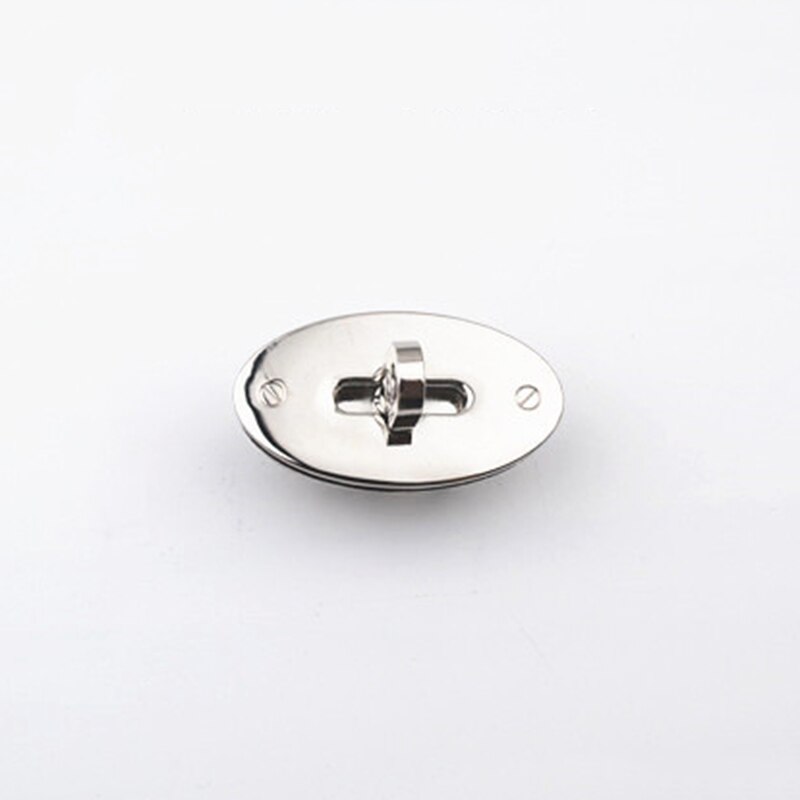 1Pcs Metalen Ovale Vorm Zak Turn Lock Twist Lock Sluiting Lederen Craft Vrouwen Handtas Schoudertas Purse Diy hardware: Silver