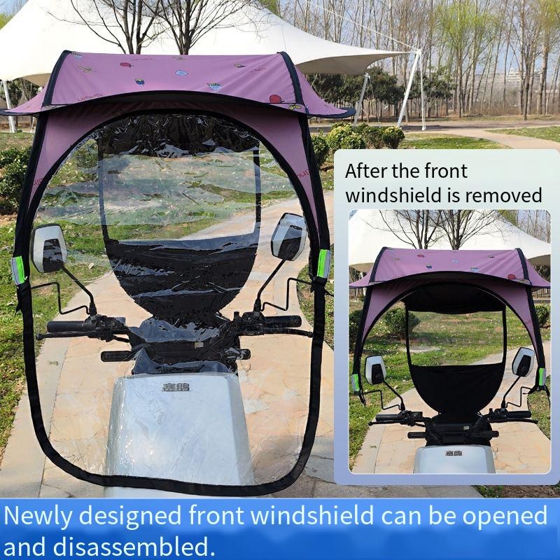 2026 Stormbestendige E-Scooter Kap Fabrieksdirect - 420D Oxford Fiets/Motor Zonnescherm & Regenhoes: S / Roze Kleur