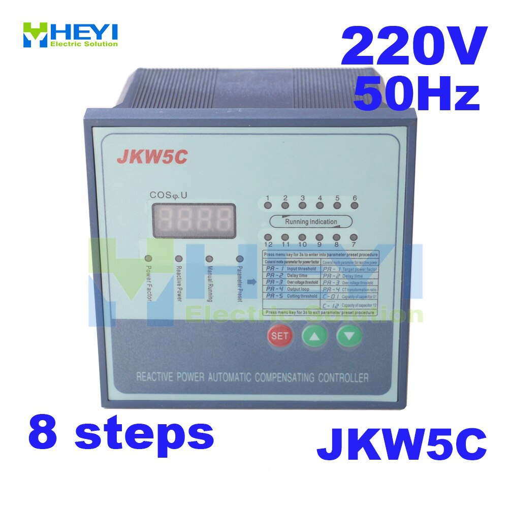 JKW5C / JKL2C power factor correction equipment 220v 50hz 8steps Reactive power automatic compensation controller
