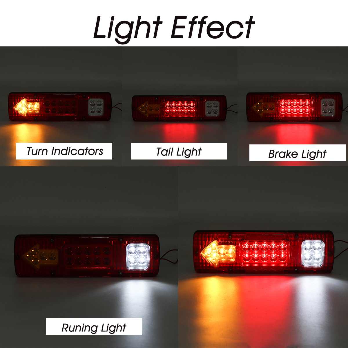 Feux arrière 12V 19 LED pour remorque de voiture, 2 pièces, feux de Stop, frein, clignotant, indicateur, feux arrière, caravanes, Bus, RV, camping-Car