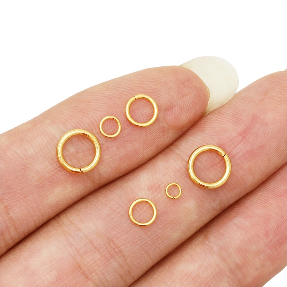 Anillos de salto de acero inoxidable dorados de 4mm, 5mm, 6mm, 7mm y 8mm, conectores de anillo dividido abiertos para suministros de joyería DIY, artículos al por mayor