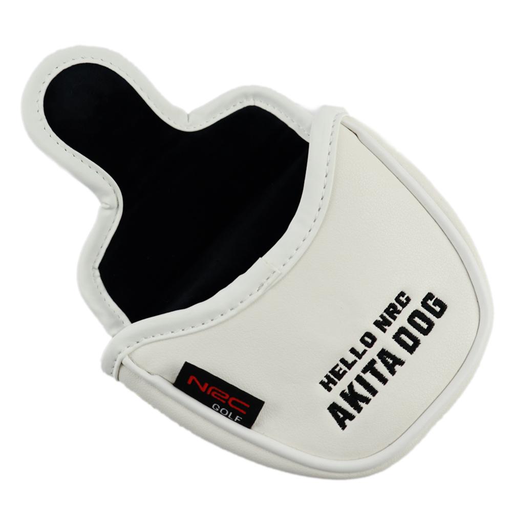 Putter Cover Leuke Akita Golf Headcover Voor Mallet Putter Pu Leer Magnetische Sluiting Golf Club Head Protector