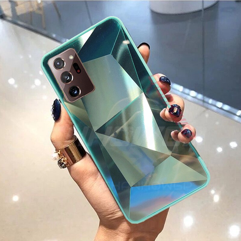 Do Samsung Galaxy Note 20 Ultra Case Glitter 3D pryzmat diamentowe lustro etui na telefony do Galaxy Note20 Note 20 miękka krawędź tylna okładka