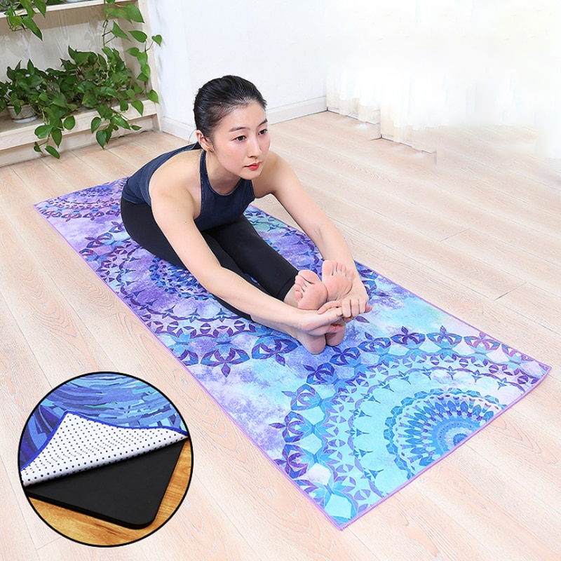 Yoga Handdoeken Antislip Gedrukt Yoga Mat Absorberende En Hittebestendige Cover Handdoek Anti Slip Microfiber Yoga Mat Size 183*61Cm