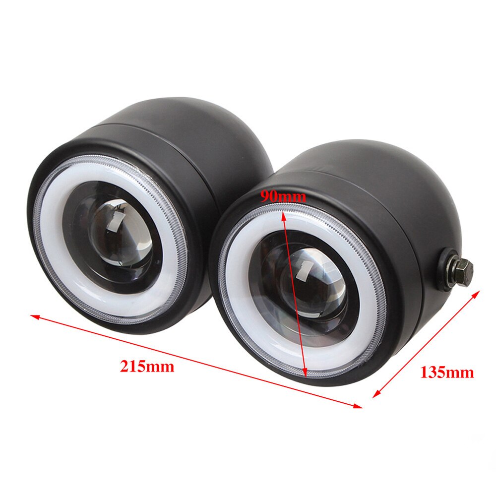 Angel Eye Twin Headlight Motorcycle Head Lamp Universal Fit for Street bike-Harley-Yamaha-Kawasaki-Suzuki 1 Pair