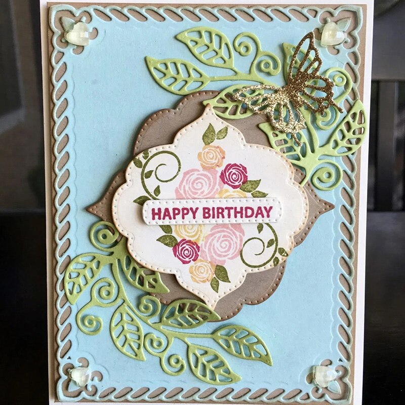 Bunnymoon Two Leaves Metal Cutting Dies Embossing Scrapbooking Stencil Craft Cut Dies For DIY Card Handmade