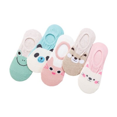 10 pieces = 5 pairs/lot Women&#39;s Invisible Socks Summer Cute Harajuku Animal Sock Cat Bear Rabbit Funny Low Cut Ankle Happy Socks: 8