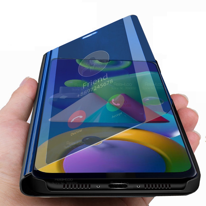 Voor samsung  m21 hoesje spiegel flip case voor samsung galaxy  m21 m215f sm -215f m 21 6.4 inch stand book telefoonhoesje coque fundas