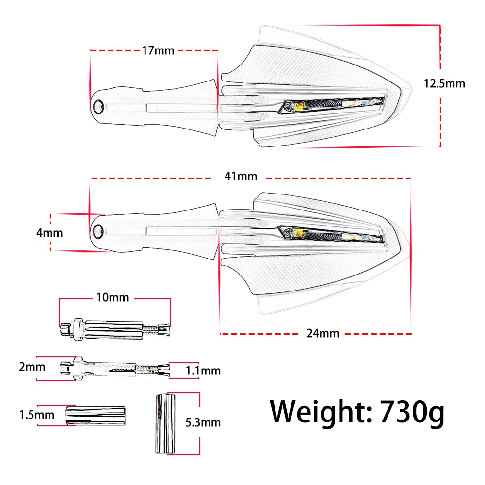 Pair Black Carbon Universal Motorcycle Handguards Handlebar with LED Turn Signals Falling Hand Protectors Motorcycle Accessories