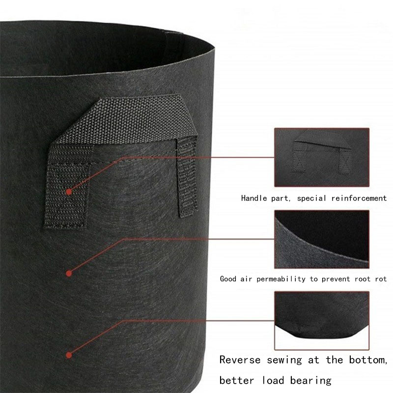 Multispecifikation filt handhållen planteringshink planteringspåse, non-woven blomkruka planteringspåse