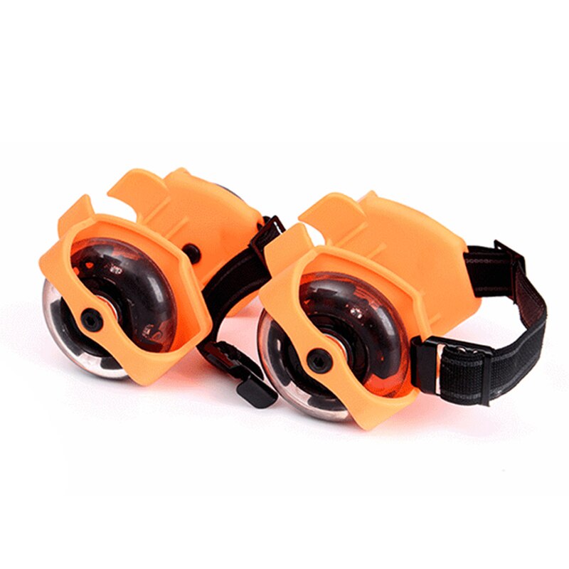 1 Pair Flashing Roller Skating Shoes Whirlwind Pulley Flash Wheel Heel Roller Adjustable Simply Roller Skating Shoes for kids: orange 50KG