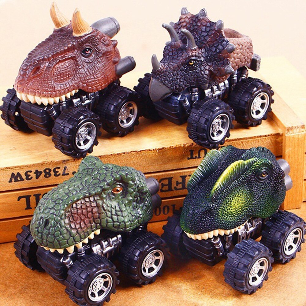 Mini Dinosaurus Speelgoed Model Pull Back Auto Grote Wiel Voertuigen Vrachtwagen Jongens Speelgoed Voor Kinderen Spelen Met Vrienden jouets # W