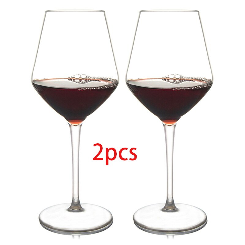 Transparent tall red wine glass Heat-resistant and -resistant silicone tritan plastic wine glass Home bar accessories: 2 pcs