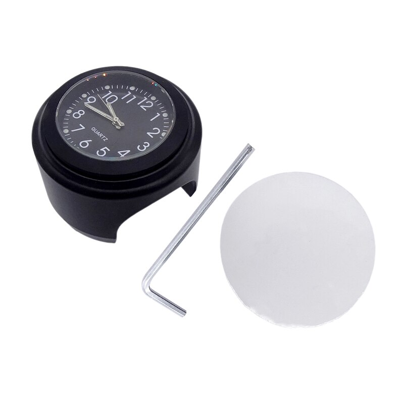 Motorcycle Quartz Clock 7/8" Waterproof Chrome Bike Handlebar Mount Watch Aluminum Luminous Clock Universal Moto Accessori Bla