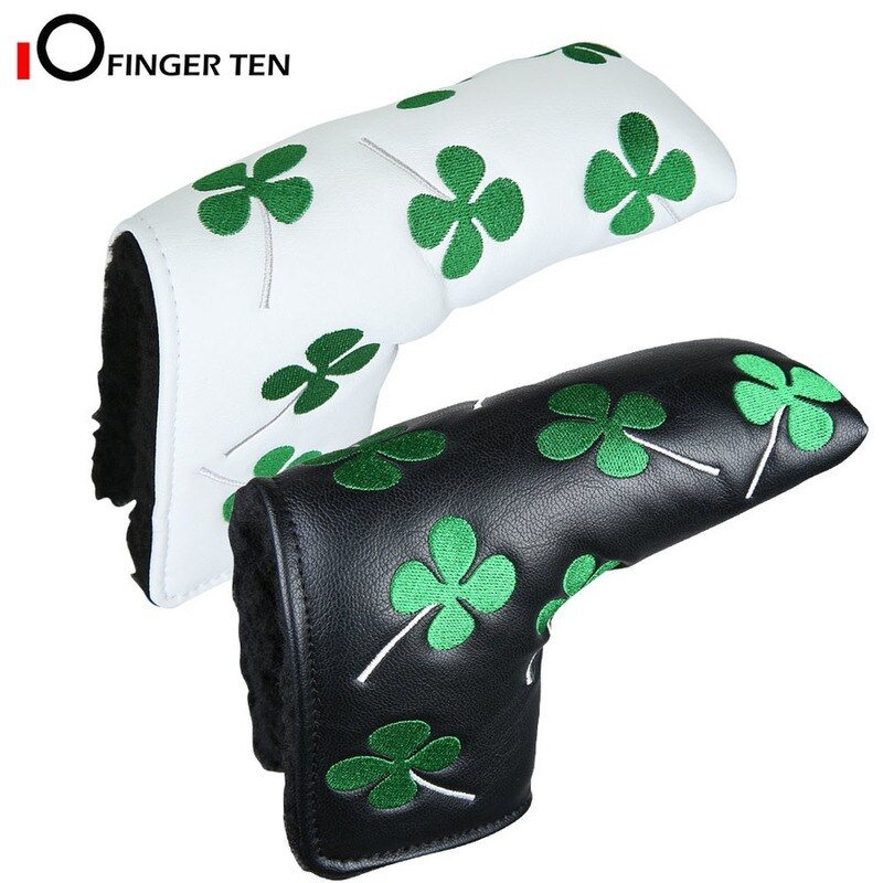 Shamrock Lucky Clover Golf Putter Head Cover Headcover Blade Black White Fit All Brands for Men Women