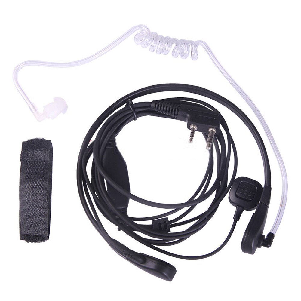 1 pçs 2pin ptt garganta mic covert tubo acústico fone de ouvido com plástico orelha bud walkie talkie fone para baofeng UV-5R