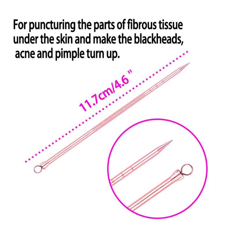 4 pcs/set Acne Blackhead Removal Needles Pimple Metal Extractor Black Head Pore Cleaner Deep Cleansing Tool Care Beauty Kit