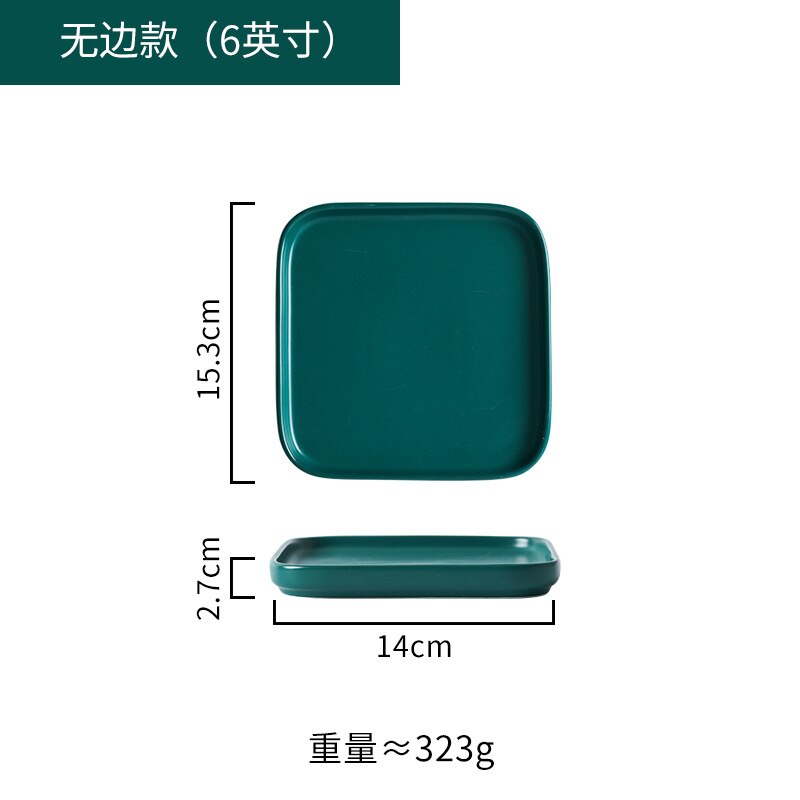 Servise keramisk middagstallerken sett tallerken 8/10 tommers porselen søt dessert tallerken servise firkantet phnom penh biff tallerken: 6 tommer