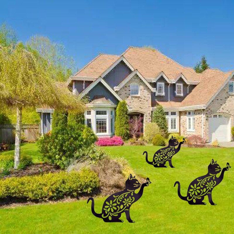 Cat Silhouette Pile In The Yard, Garden-outdoor Shadow Decoration Supplies