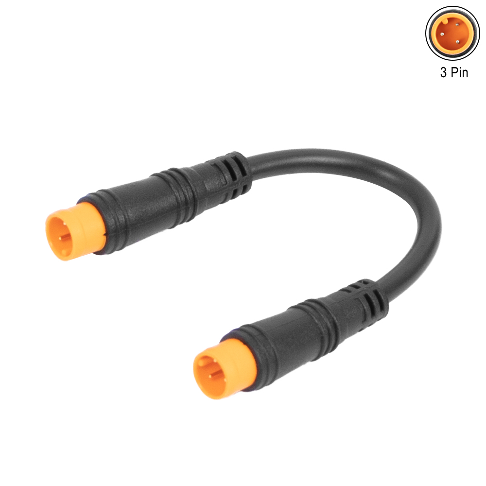 Cable de acelerador de pulgar con Sensor de 3 pines para bicicleta eléctrica, conectores impermeables para Motor, Cables hembra-hembra/macho-macho, 3 pines: YELLOW