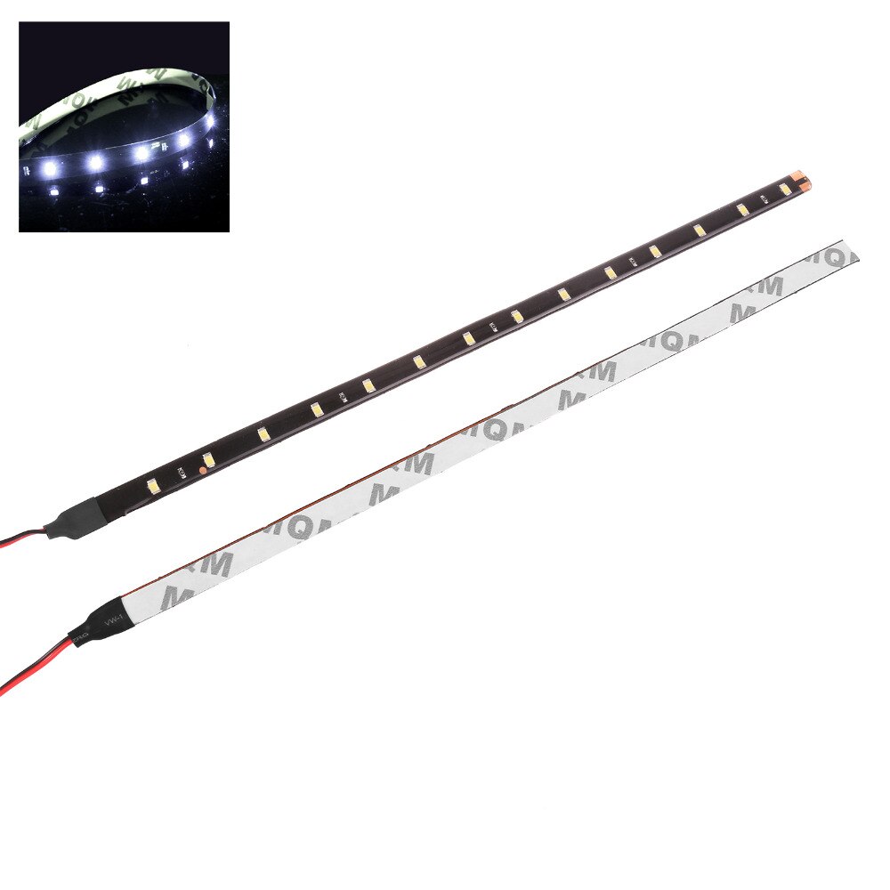 Auto led strip licht 12v 15 smd drl auto led dagrijverlichting waterdicht decoratief flexibel led licht 30cm auto drl strip: Wit