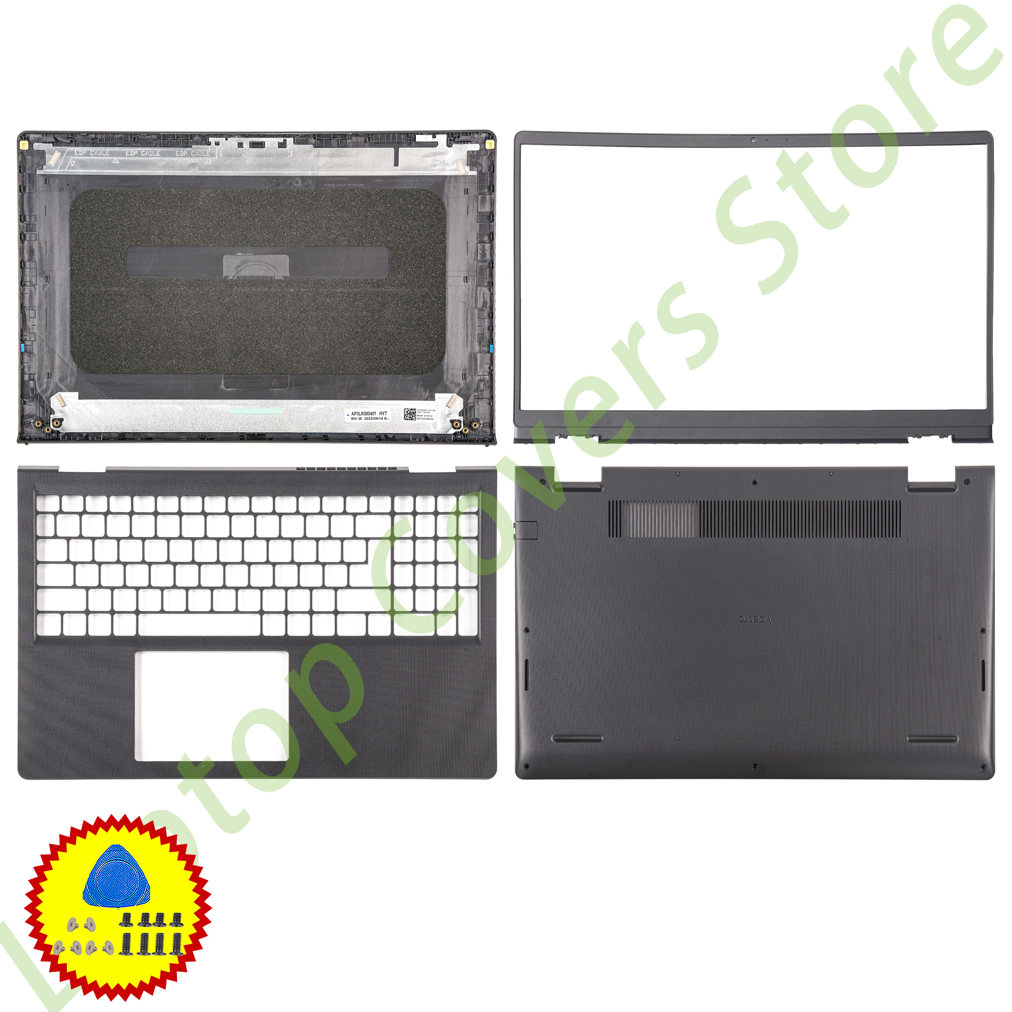 couvercle arrière/lunette/charnières LCD pour Vostro 15 3510 3511 3515 3520 3525 V3510 pièces en plastique repose-paume boîtier inférieur 15.6 pouces