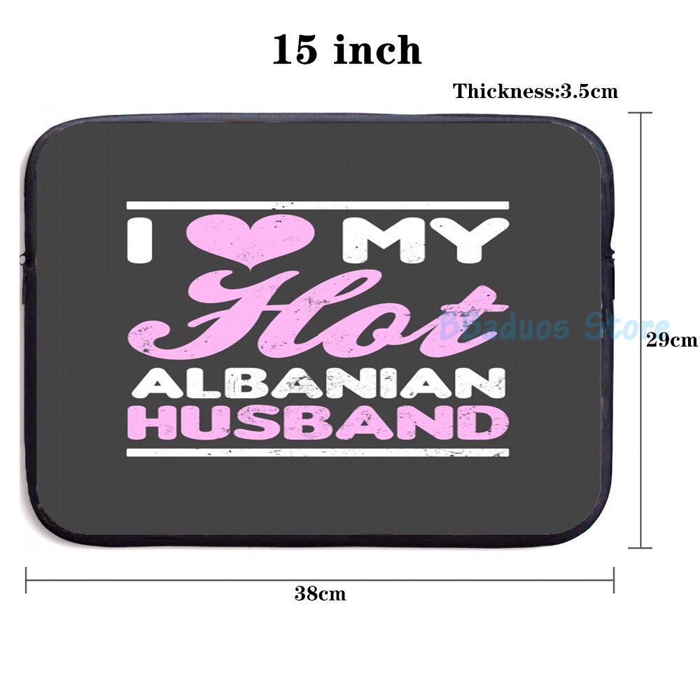 Funny Graphic print Albania Shirt Love My Husband USB Charge Backpack men School bags Women bag Travel laptop bag: laptop bag 15 in