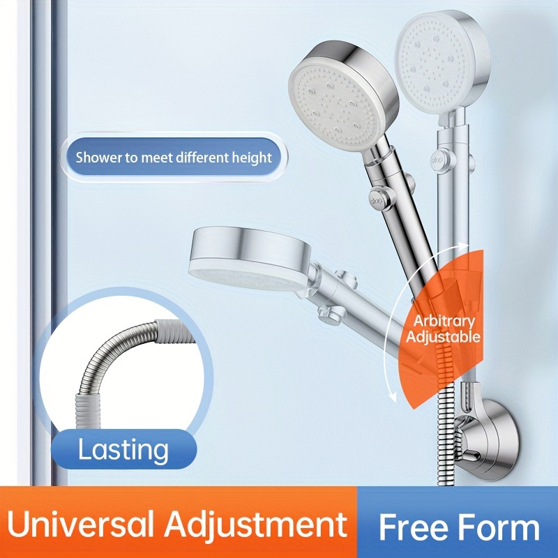 Musurjoy 1 soporte para cabezal de ducha de baño, fijador de cabezal de pulverización de lluvia sin perforaciones, Base de ducha colgante de pared ajustable Universal