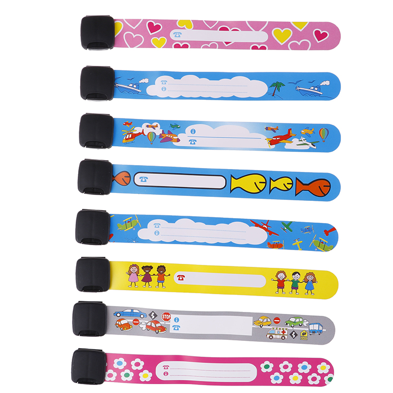 4 Stuks Herbruikbare Verstelbare Id Veiligheid Armband Voor Kid Outdoor Activiteit Schrijven