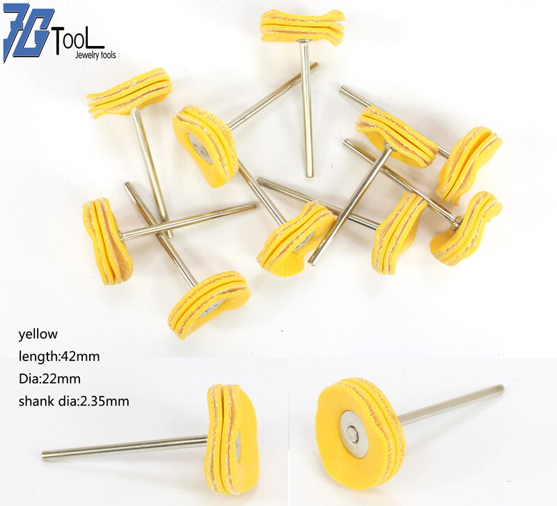 100pcs/144pcs Abrasive Brushes Dremel Accessories Polishing Wheel Set Suit for Dremel Rotary Tools T Shape 22*2.35mm: 100pcs yellow cloth