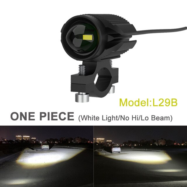 15W Tri-Model Kleur Motorfiets Led Koplamp Extra Styling Licht Accessoire Projector Lens Auto Rijden Spot Fog Drl suv: 1pcs L29B