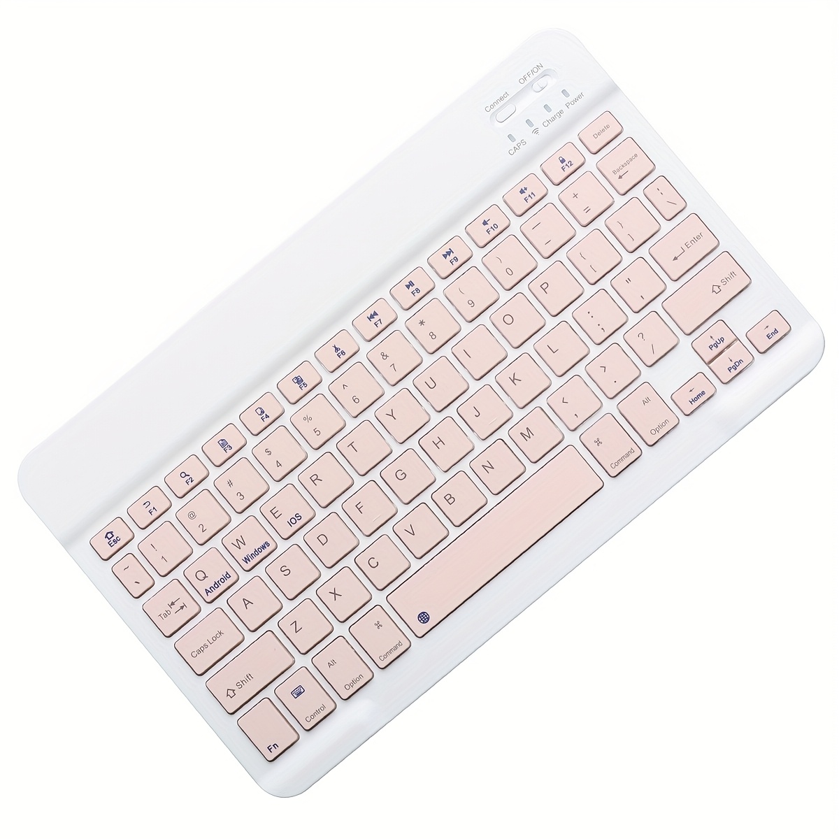 Ultra-thin Wireless Keyboard,10-inch Bluetooth-compatible Keyboard, Type-C Charging, for Tablet, PC, iOS, Android, Windows: Pink
