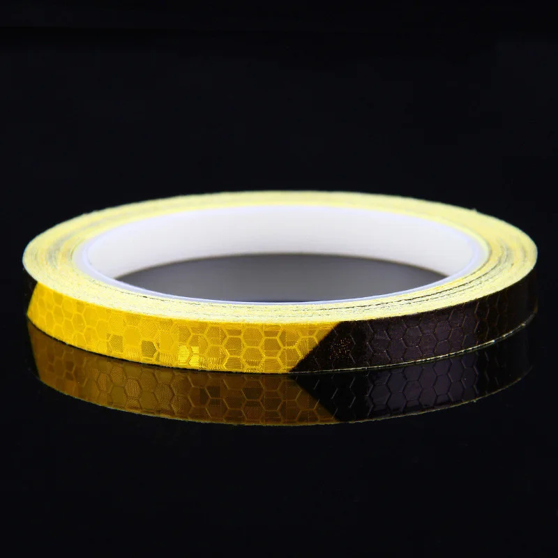 Pegatinas reflectantes para bicicleta, cinta fluorescente de 1cm x 8m, tiras de advertencia de seguridad, cintas de ciclismo para casco de bicicleta, motocicleta y Scooter: Blanco