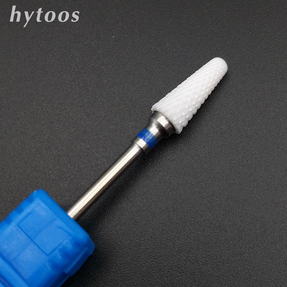Hytoos Keramische Burr Nagel Boor 3/32 "Rotary Frees Bits Voor Manicure Elektrische Nagel Boor Accessories-L0614T