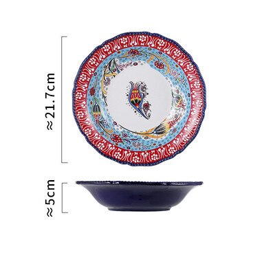 Dinerbord Schotel Borden Creatieve Keramische Doek Patroon Retro Plaat