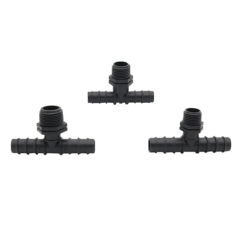 Reducing Tee Splitter with Threaded Connections to a water pipe 1/2" 3/4" Male Threaded Quick Water Adapter Hose Splitter 50 Pcs