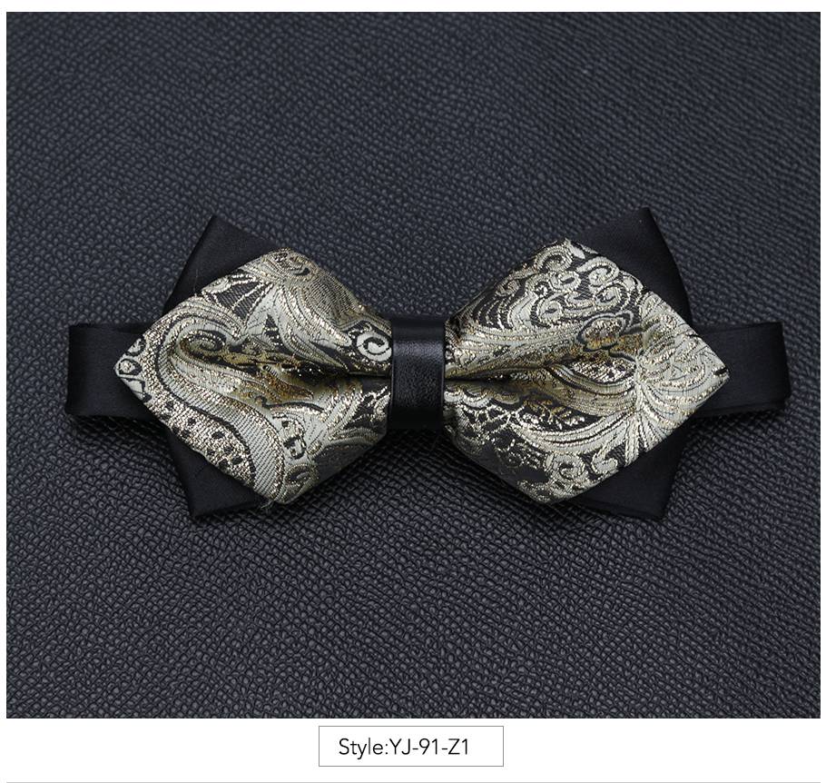 Nœud papillon pour hommes, accessoires luxueux, cravate noire, costume Commercial formel, pour cérémonie de mariage,: YJ-91-Z1