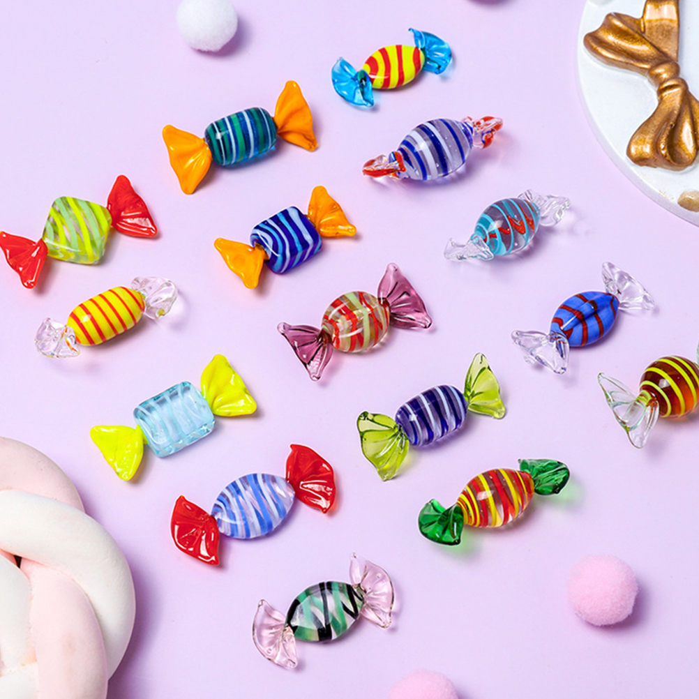 12Pcs Candy Decor Glass Candy Desktop Decors Party Prop (Random Style)