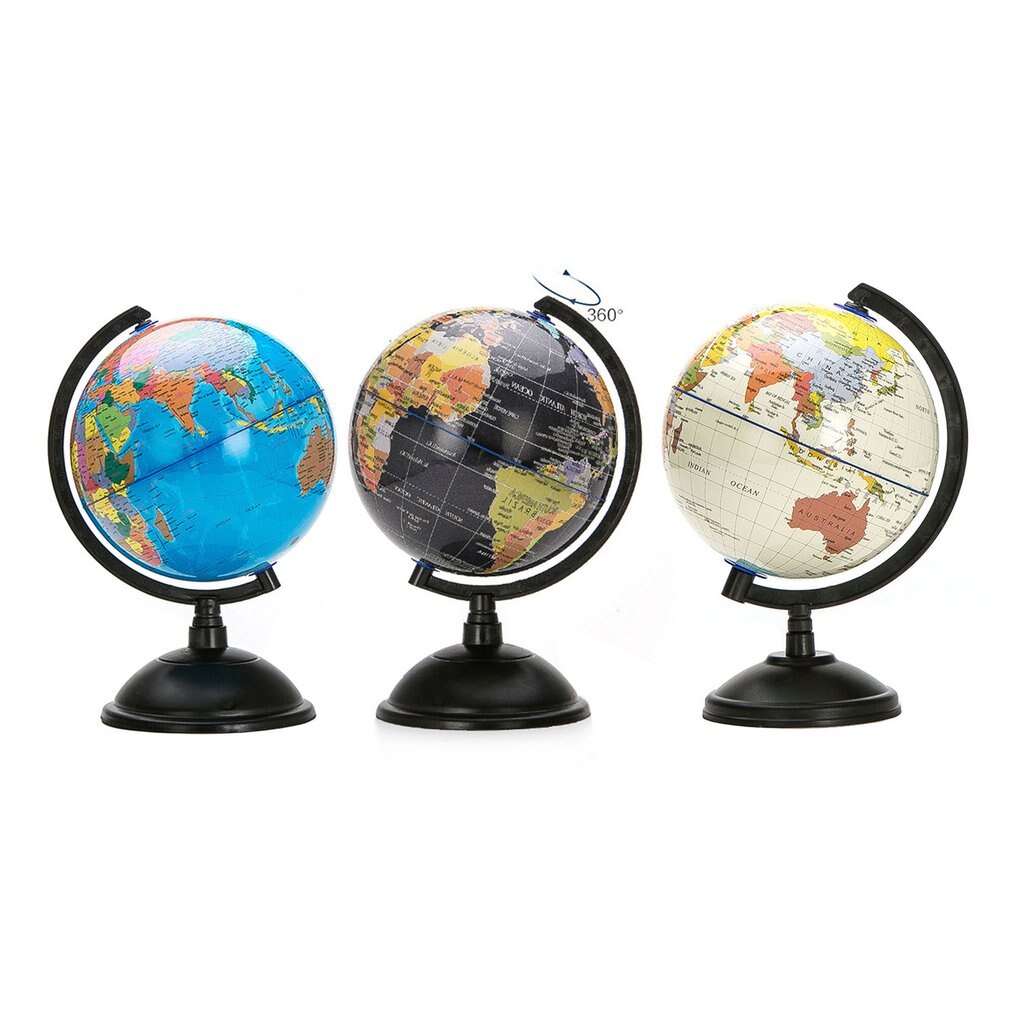 20cm White World Map Globe With Swivel Stand Geography Educational Toy enhance knowledge of earth and geography