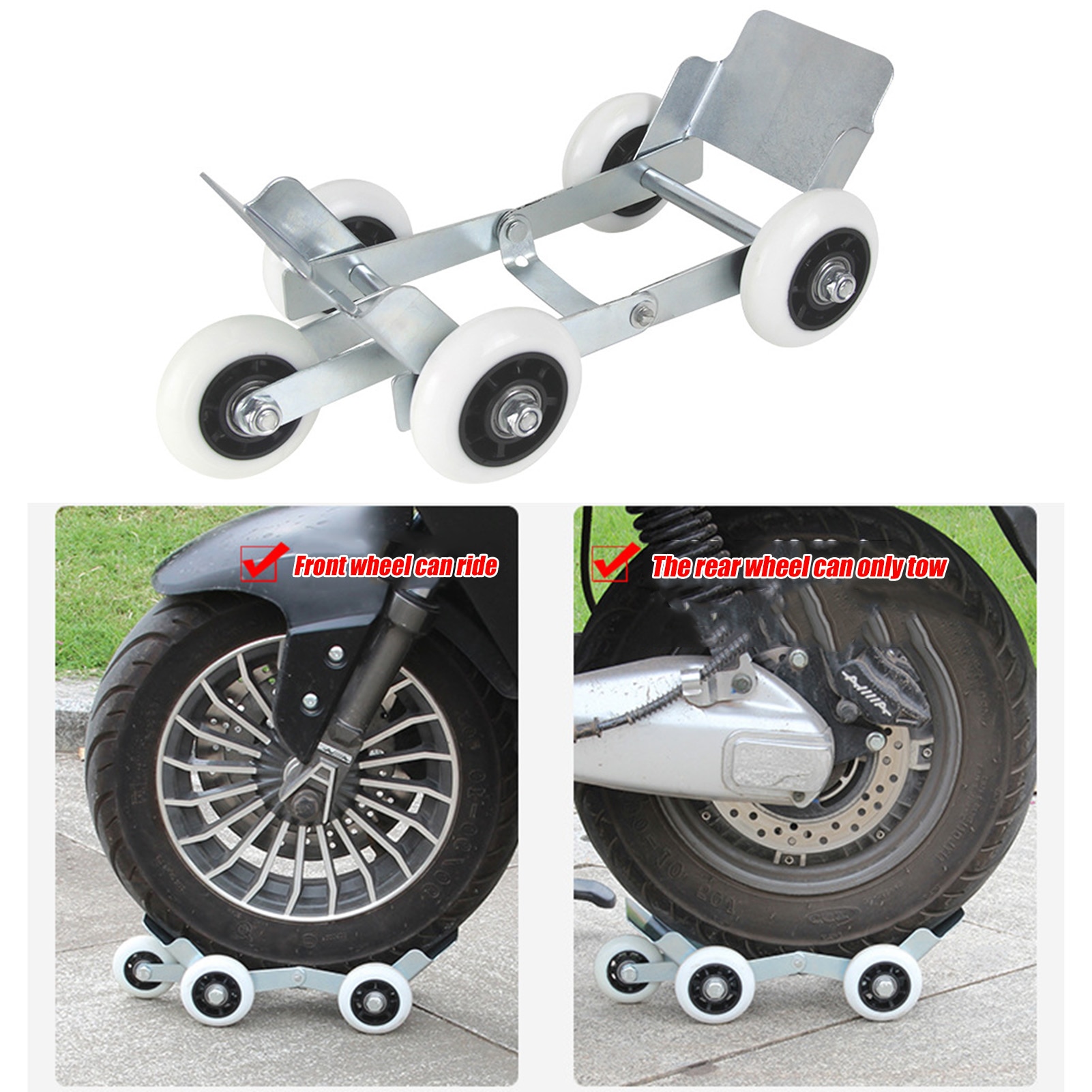 Tire Skates Motorcycle Tire Dolly With 5 Wheels Burst Tire Self-rescue Trailer Booster Flat Tire For Electric Scooters Tricycles