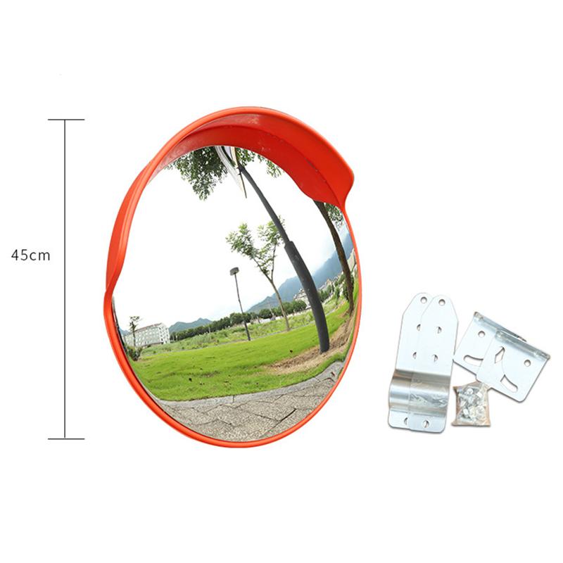 45cm Safety Traffic Mirror Wide Angle Security Curved Convex Road Mirror Traffic Driveway Signal Roadway Mirror With Mounting