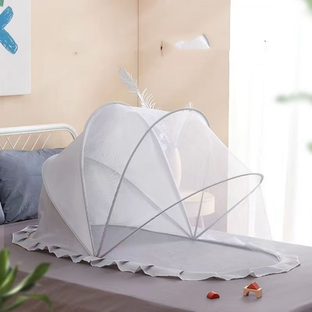 Nuovo letto pieghevole zanzariera unded accessori per bambini baldacchino per bambini yurta parasole in plastica copertura per zanzare: verde