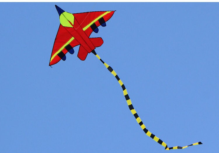 Utomhus kul sportflygplan drake / dubbelfärgad fighter med handtag och lina bra flygande för barn