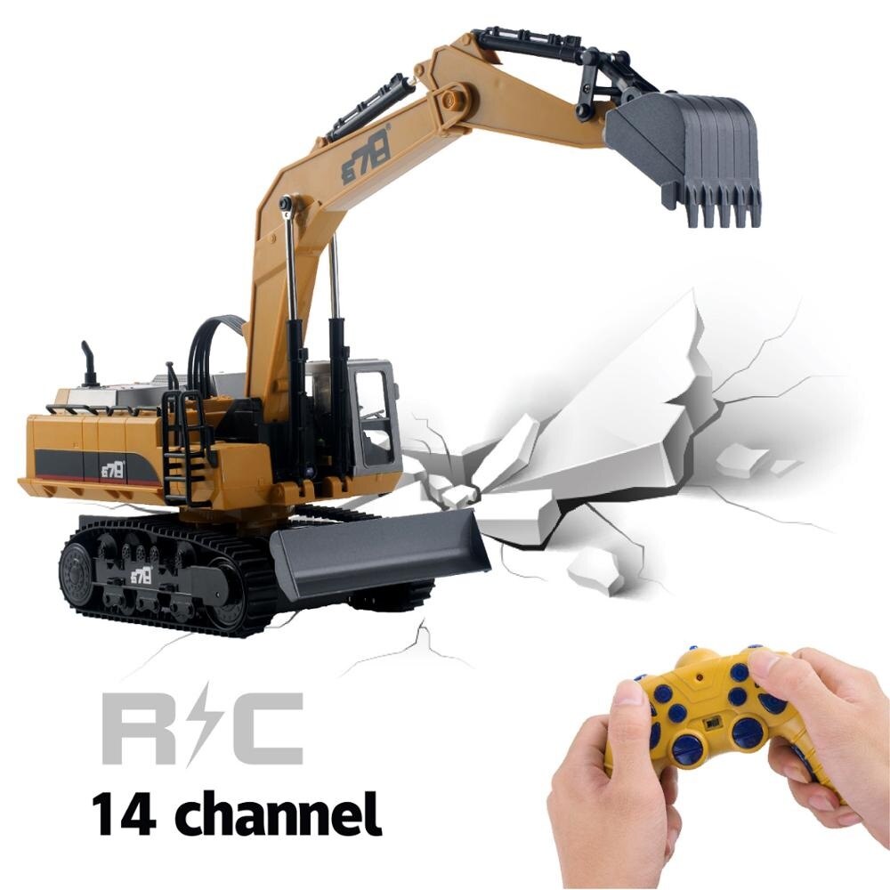 Graafmachine 14 Kanaals Simulatie 8065E Afstandsbediening Techniek Voertuig 100M Afstandsbediening Afstand 2.4G Voor Kids Crane Speelgoed