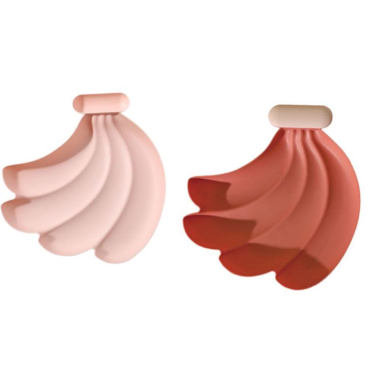 2 stk bananform snack tallerken snack fad tør frugt mad bakke husholdning plast serverings tallerken til hjemmet: Rick rød pink