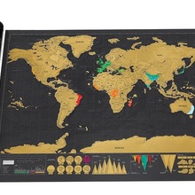 1 stk sort deluxe skrabekort rejse skrabe af retro globe verdenskort skoleplakat vintage dekorativ 82.5 x 59.4cm kk
