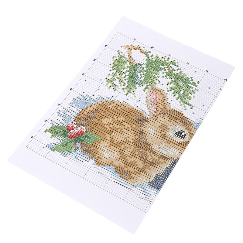 Cross Stitch Embroidery Kits Rabbit Animal Cotton Thread Painting DIY Needlework Year Home Hanging Decor