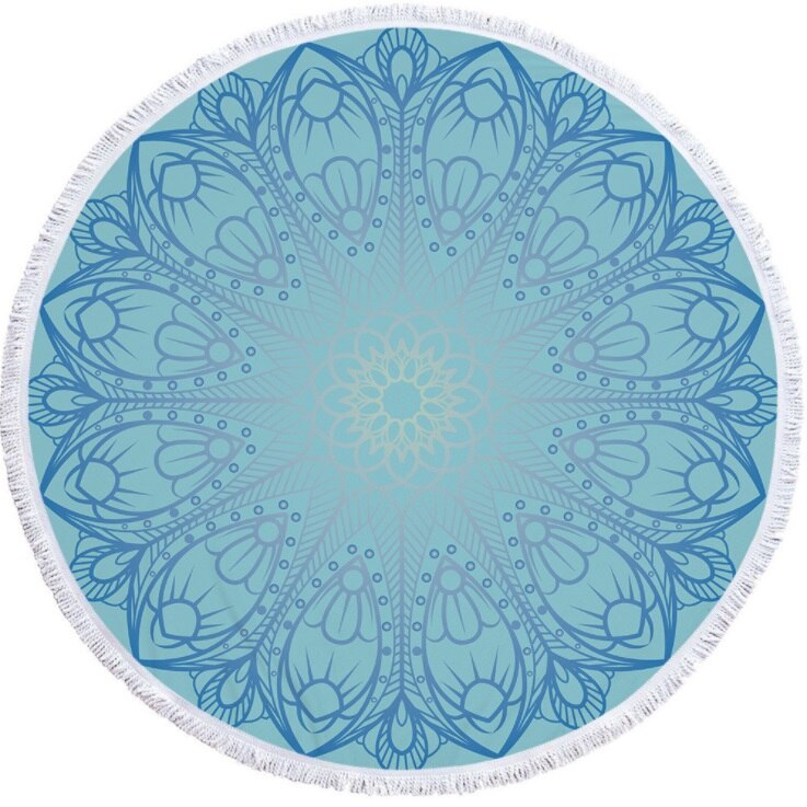 Real Microfiber Round Beach Towels Sport Scarf Bohemian Circle Serviette De Plage Toalla Playa Swimming Bath Towel: 11